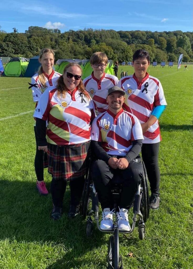 group of neath archers in the Glamorgan Team's outfits