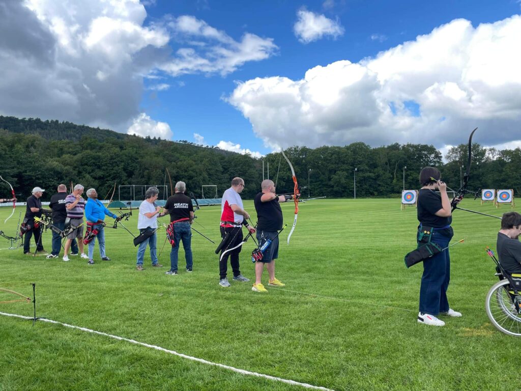 group of Neath Archers' members shooting